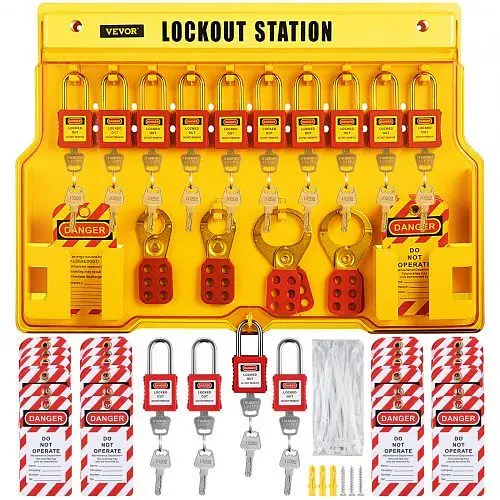 VEVOR 58 Count Lockout Tagout Kits Electrical Loto Kit Electrical Risk Removal, AQSJTZJBDGJ57NTX0V0