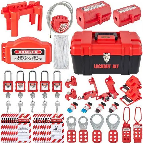 VEVOR 42 Pieces Lockout Tagout Kits Electrical Loto Kit Electrical Risk Removal, AQSJTZJDGJX40YXFBV0