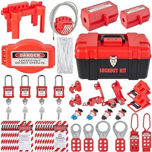 VEVOR 43 Pieces Lockout Tagout Kits Electrical Loto Kit Electrical Risk Removal, AQSJTZJDGJX42WVJ4V0