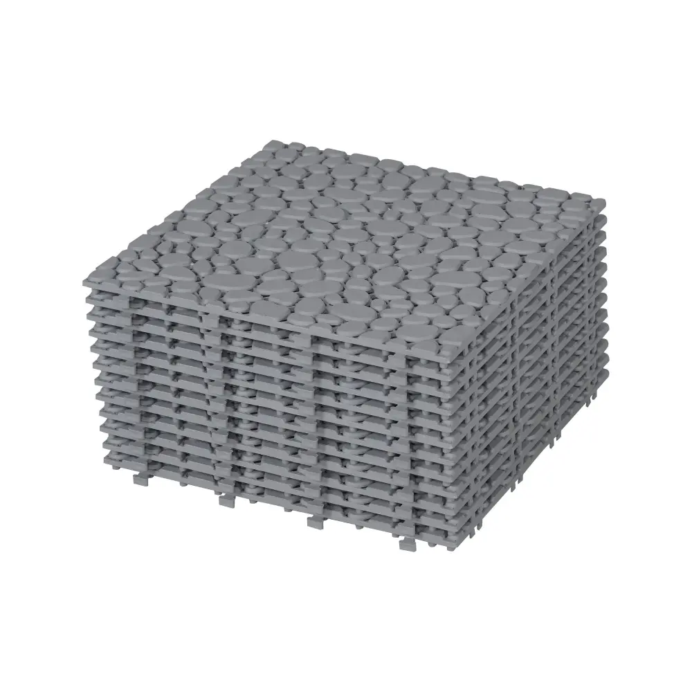 Interlocking Deck Tiles Plastic Waterproof Outdoor All Weather Anti-Slip Bathroom Shower Balcony Porch Durable Weight Capa...