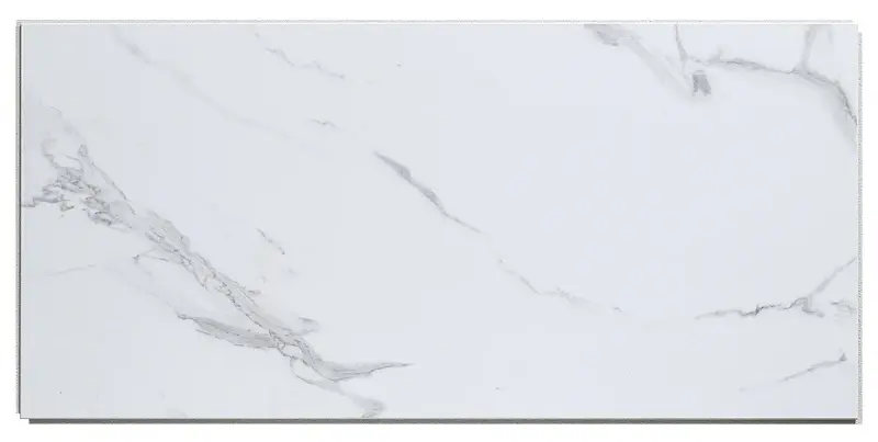 Palisade 53510 Slim Wall Tile, 23.2 L, 11.1 W, Interlocking Edge, Vinyl, Carrara Marble, Adhesive Installation
