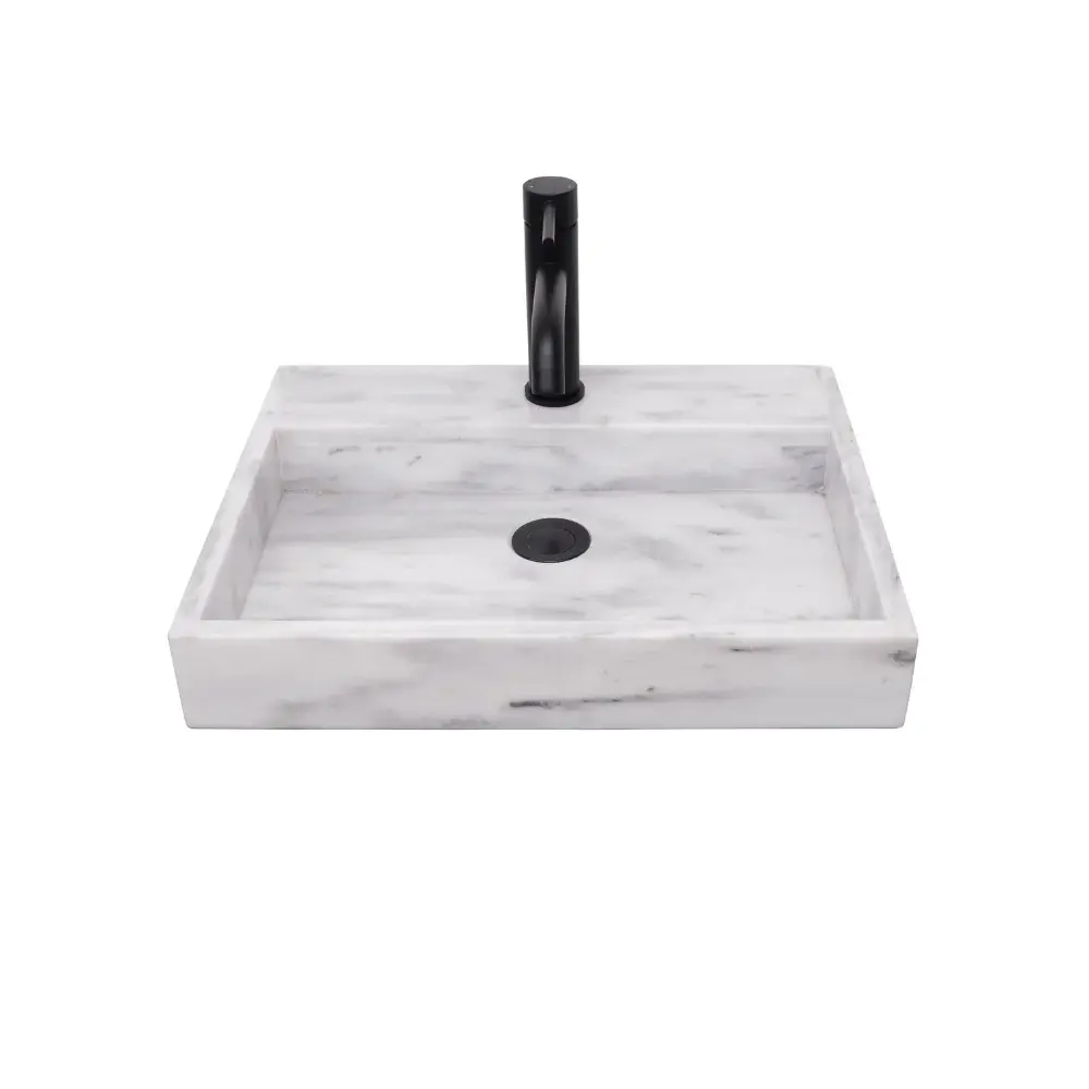 White Marble Washbasin - George - Tap Hole