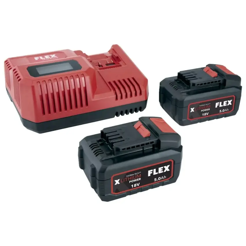 Flex Power 55 R/BS P-Set 55 R/BS - 2 x 5Ah Batteries & Charger Kit - 507695
