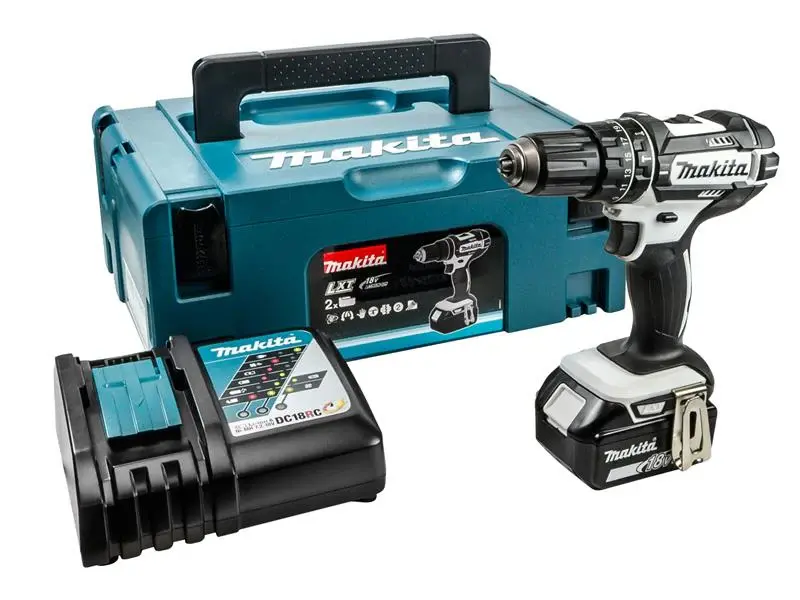 Makita DHP482T1JW LXT Ebony & White Combi Drill 18V 1 x 5.0Ah Li-ion