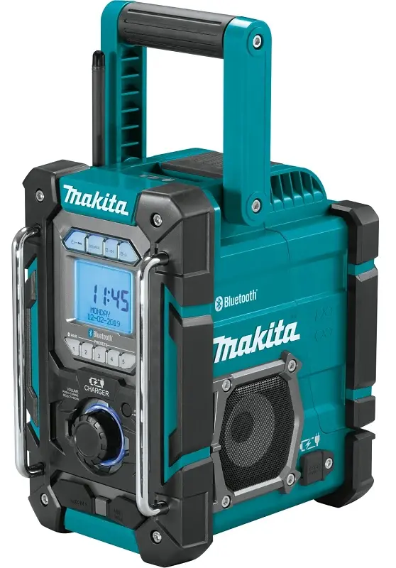 Makita XRM10 Job Site Charger/Radio, Tool Only, 12/14 V, 5 Ah, Wireless pairing, Includes: AC Adapter, Radio