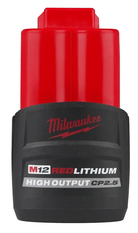 Milwaukee M12 REDLITHIUM HIGH OUTPUT 48-11-2425 Battery Pack, 12 V Battery, 2.5 Ah