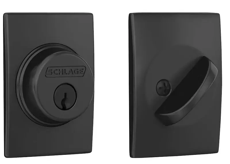Schlage B Series B60 CEN 622 Deadbolt, Century, 0.879 L x 2.5 W x 3.5 H Dimensions, 1 Grade, SC1 Key, Alloy Compatible Sma...