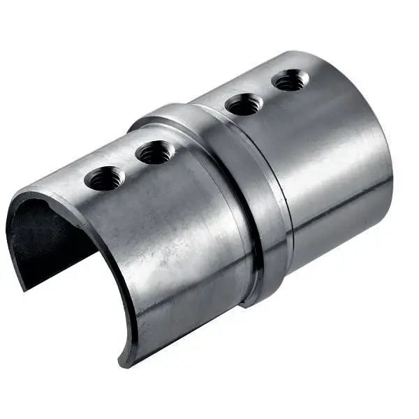 IEBLINCAP04S Round Straight Cap Rail Connector 42.4mm Tube SS304