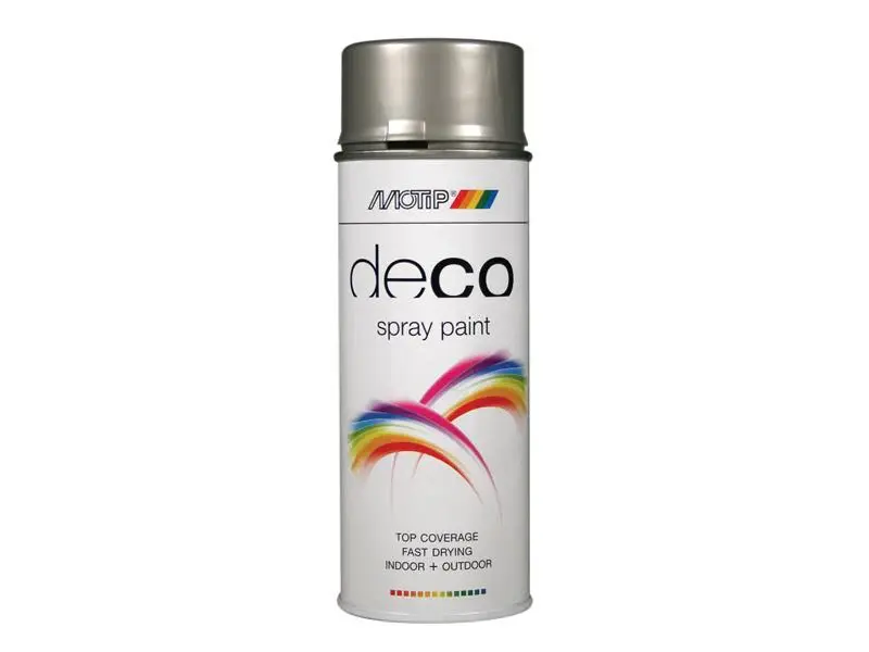 MOTIP Deco Spray Paint High Gloss RAL 9006 Alabaster Aluminium 400ml