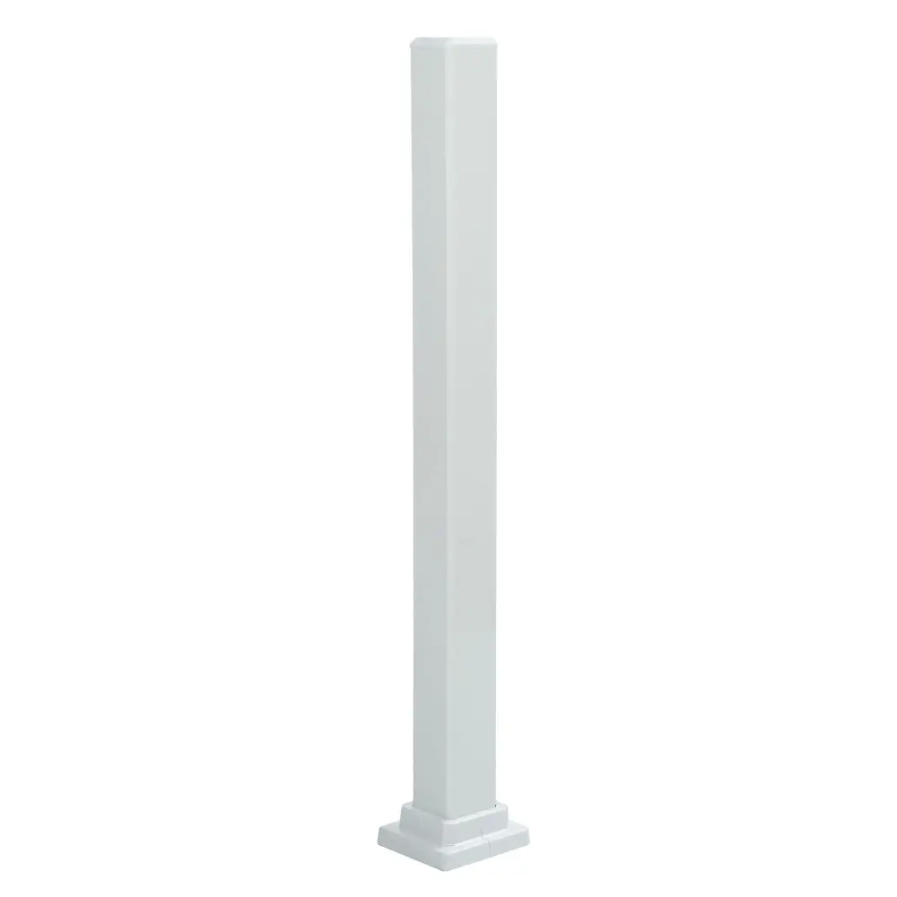 White Aluminum Mounting Post 42'' High Railing, 43-1/2'' x 3''