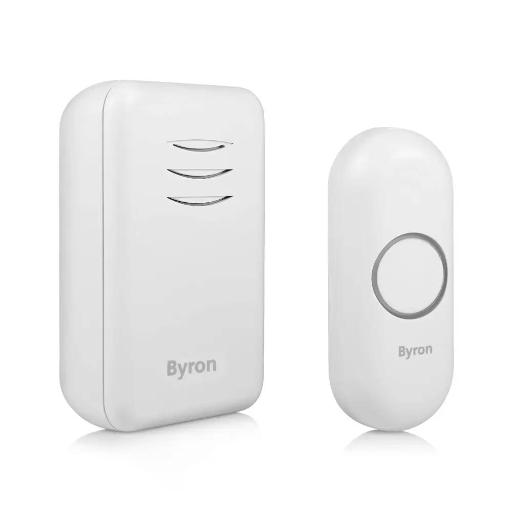Byron DBY-22311 Wireless Portable Doorbell Place, 150 m Range, 16 Melodies Easy DIY Installation