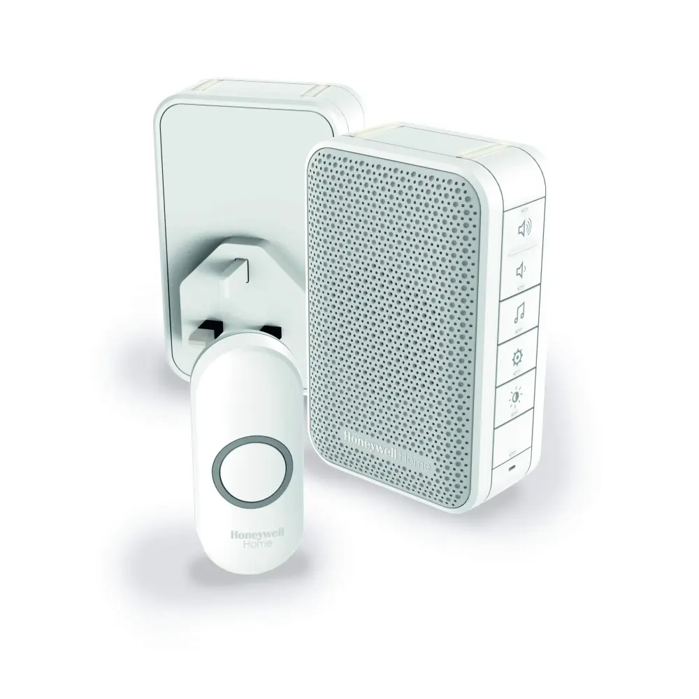 Honeywell DC313NHGBS 3 Series Plug Doorbell Additional Portable Unit Alabaster (1-Piece) Satin Nickel