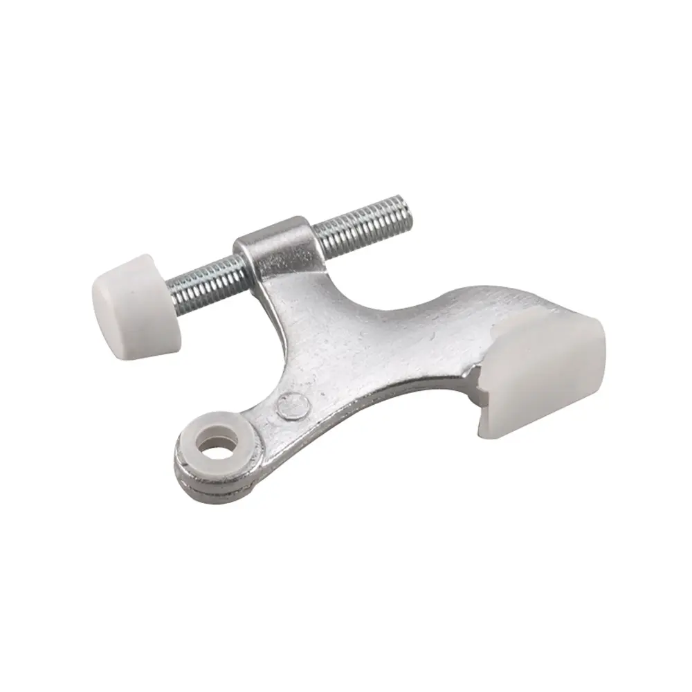 Heavy-Duty Hinge Pin Door Stop, Brushed Shiny metal