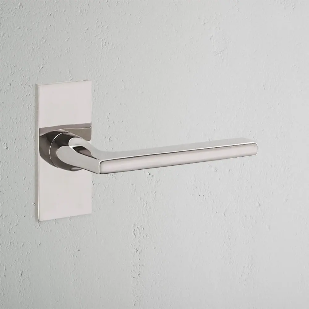 Clayton Concise Plate Unsprung Door Handle - Polished Nickel ANSI Grade 2 Certification