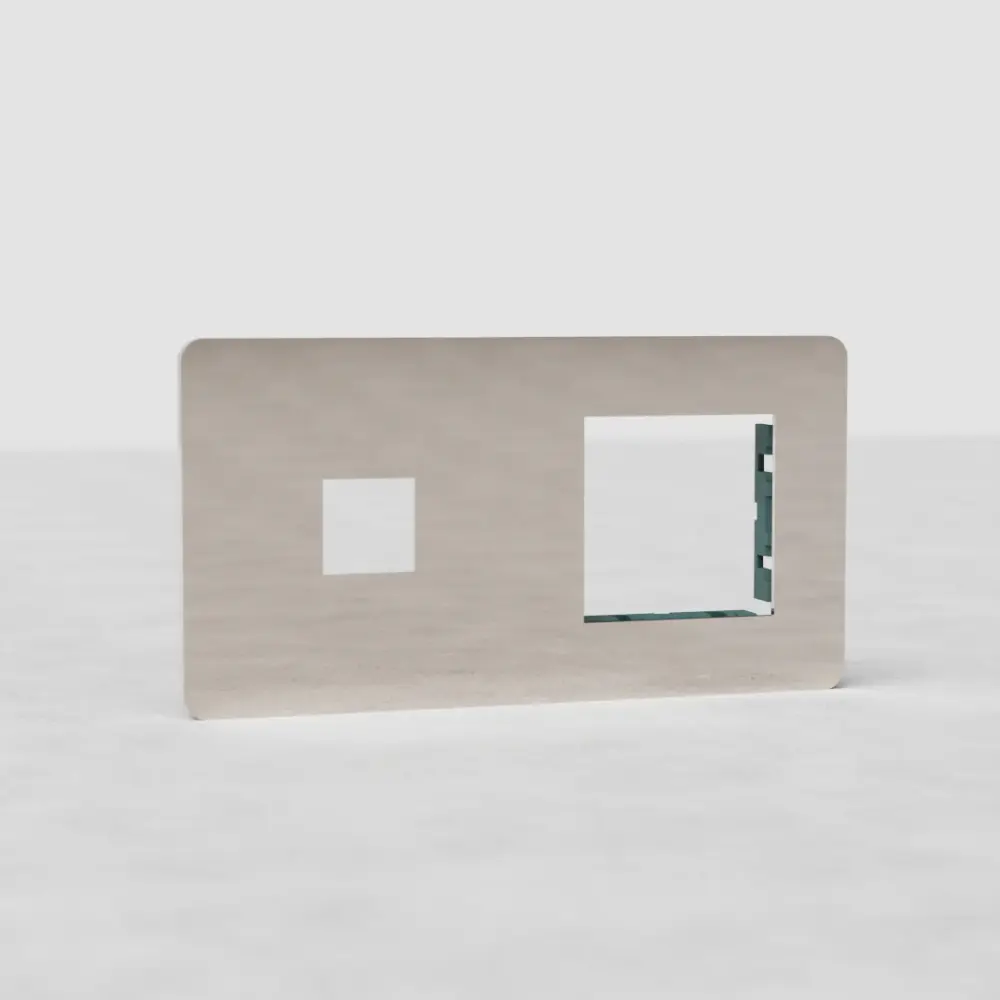 Grove Double 45mm & Keystone Module Plate - Smooth Nickel