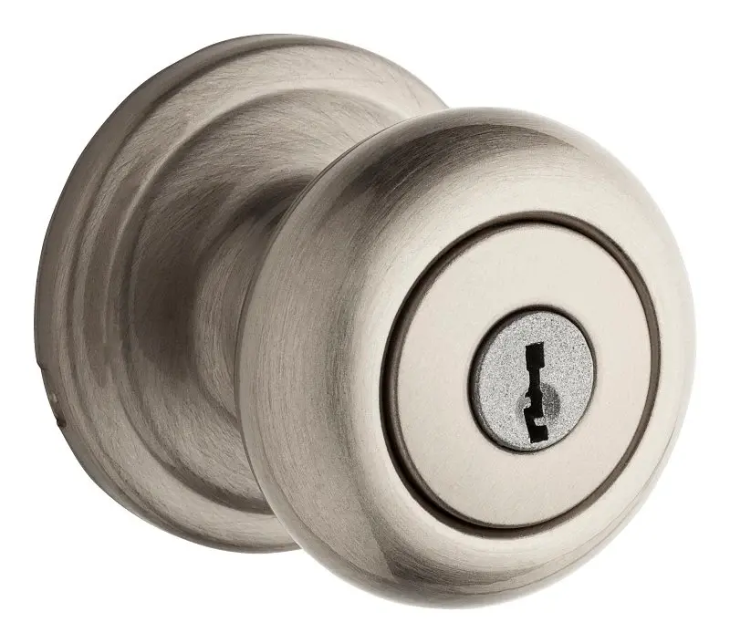 Kwikset Signature Series 740H 15 6AL RCS Entry Knob, Hancock, Mushroom, Satin Nickel, Spelter, KW1 Keyway, Residential