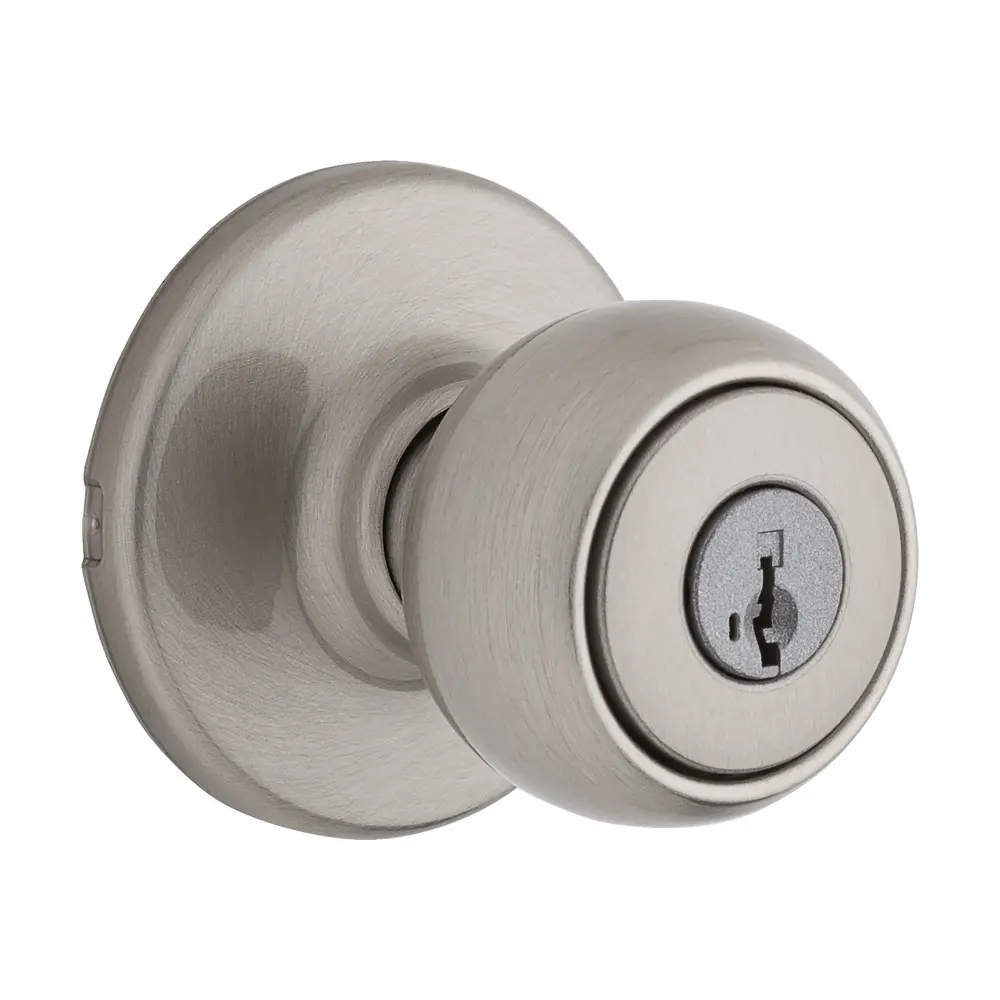 Passage Door Fairfax Keyed Entry Knob, Satin Nickel