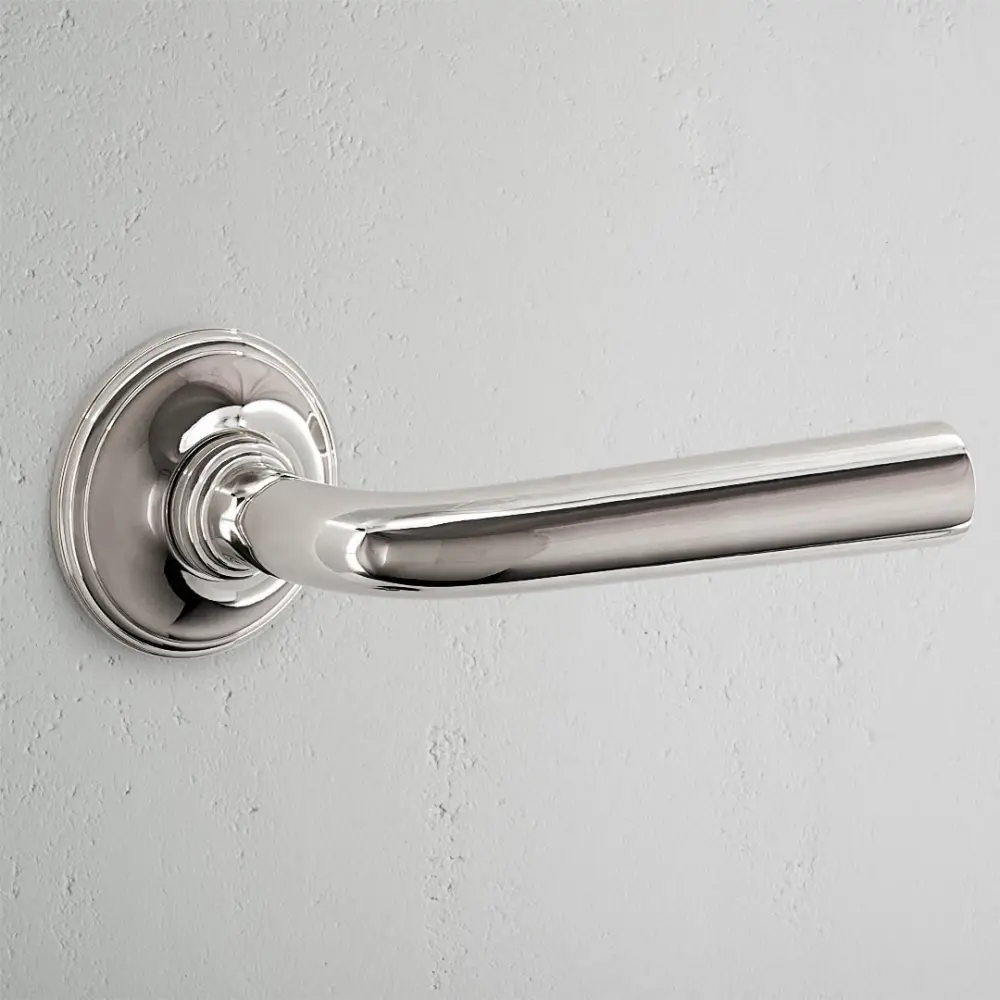 Apsley Fixed Door Handle - Glossy Nickel
