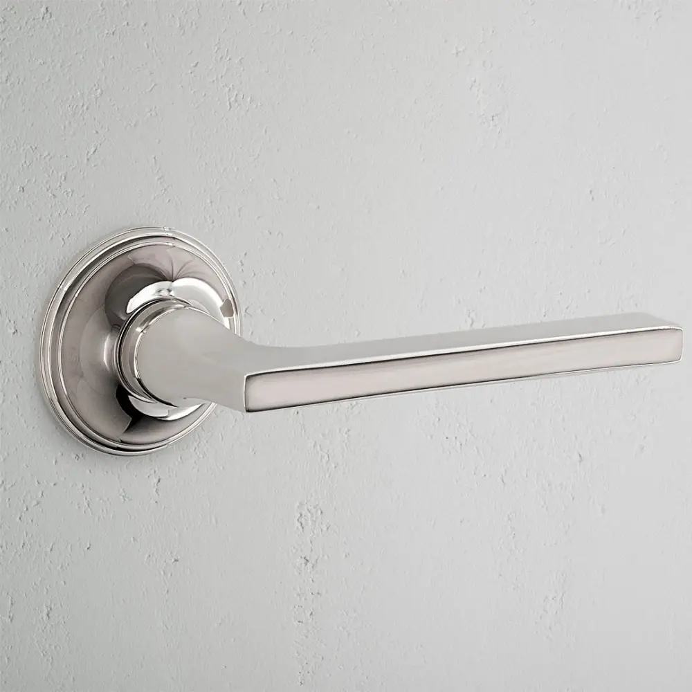 Clayton Unsprung Door Handle - Smooth Nickel Interior Doors