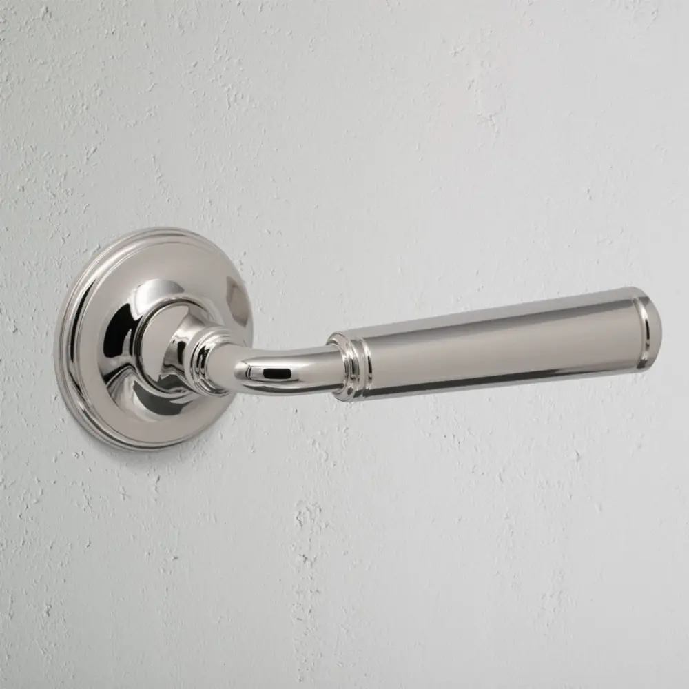 Digby Unsprung Door Handle - Smooth Nickel