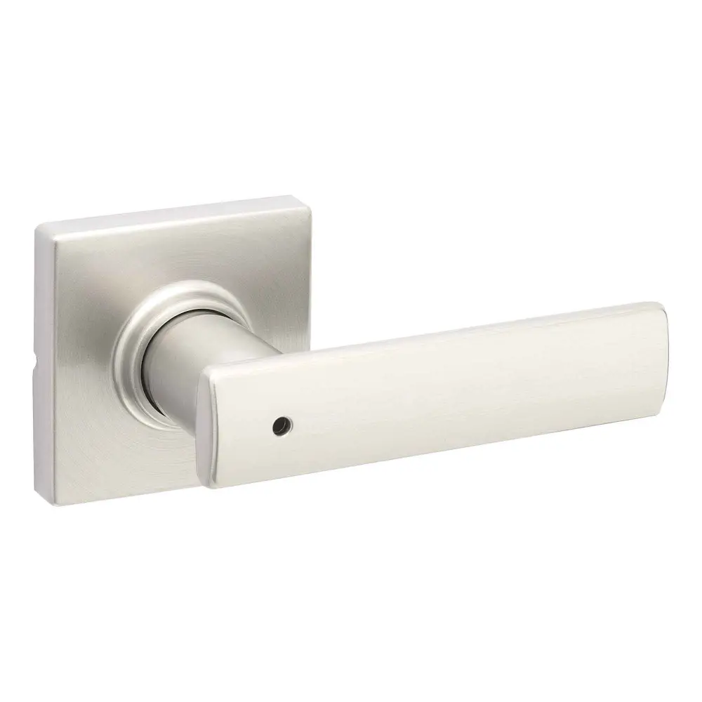 Lever Handle Breton Lever Privacy Door Pull, Satin Nickel
