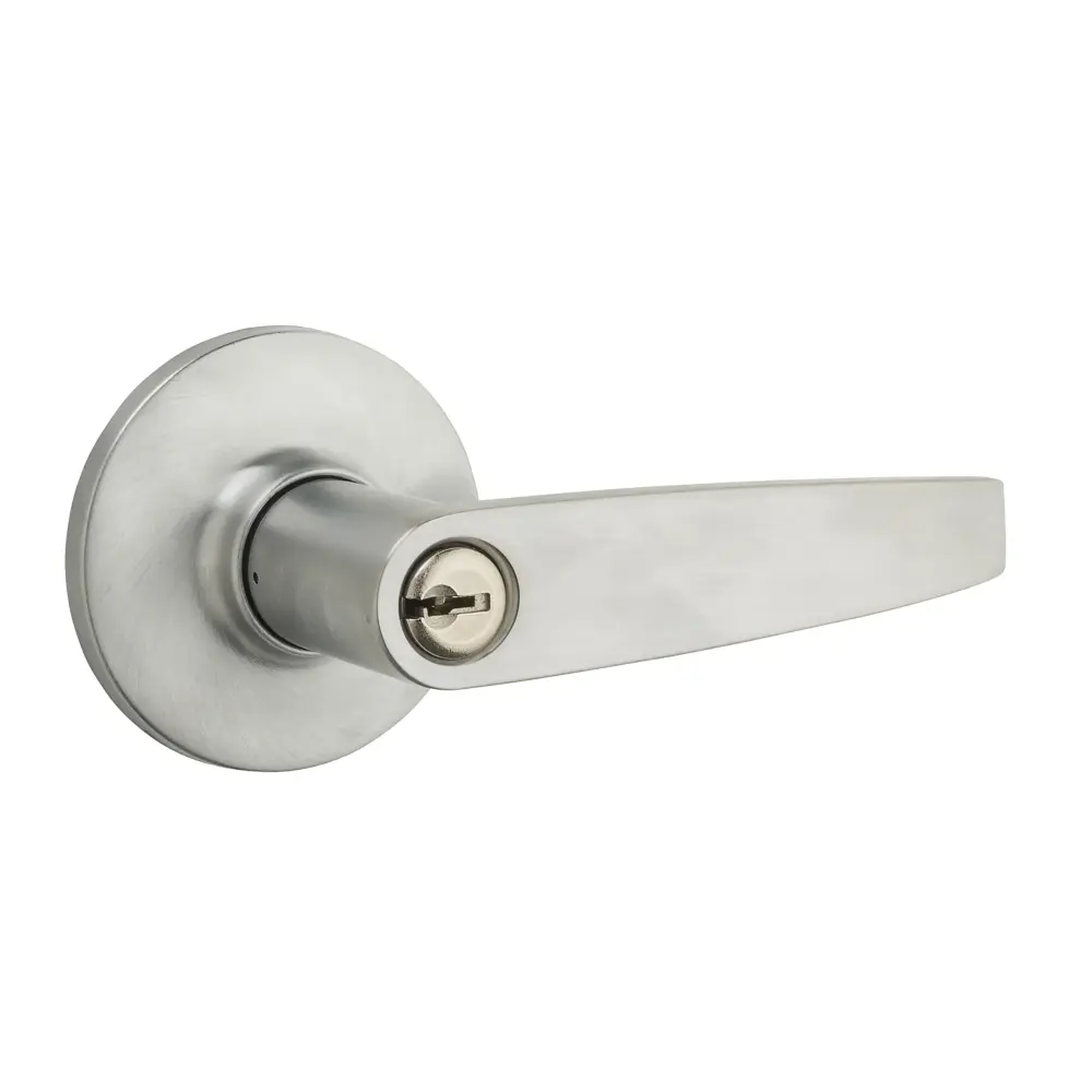 Winston Keyed Entry Lever, Satin Chromium