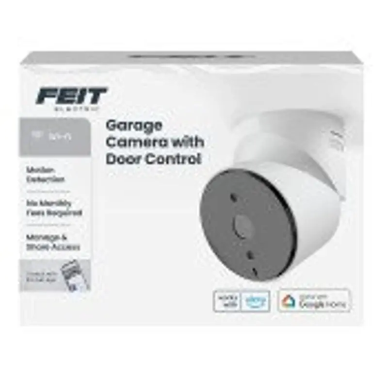 Passage Door Feit Electric CAM/GAR/WIFI Wi-fi Garage Door Opener Camera Door Control, 90 deg View, 1080 pixel Resolution