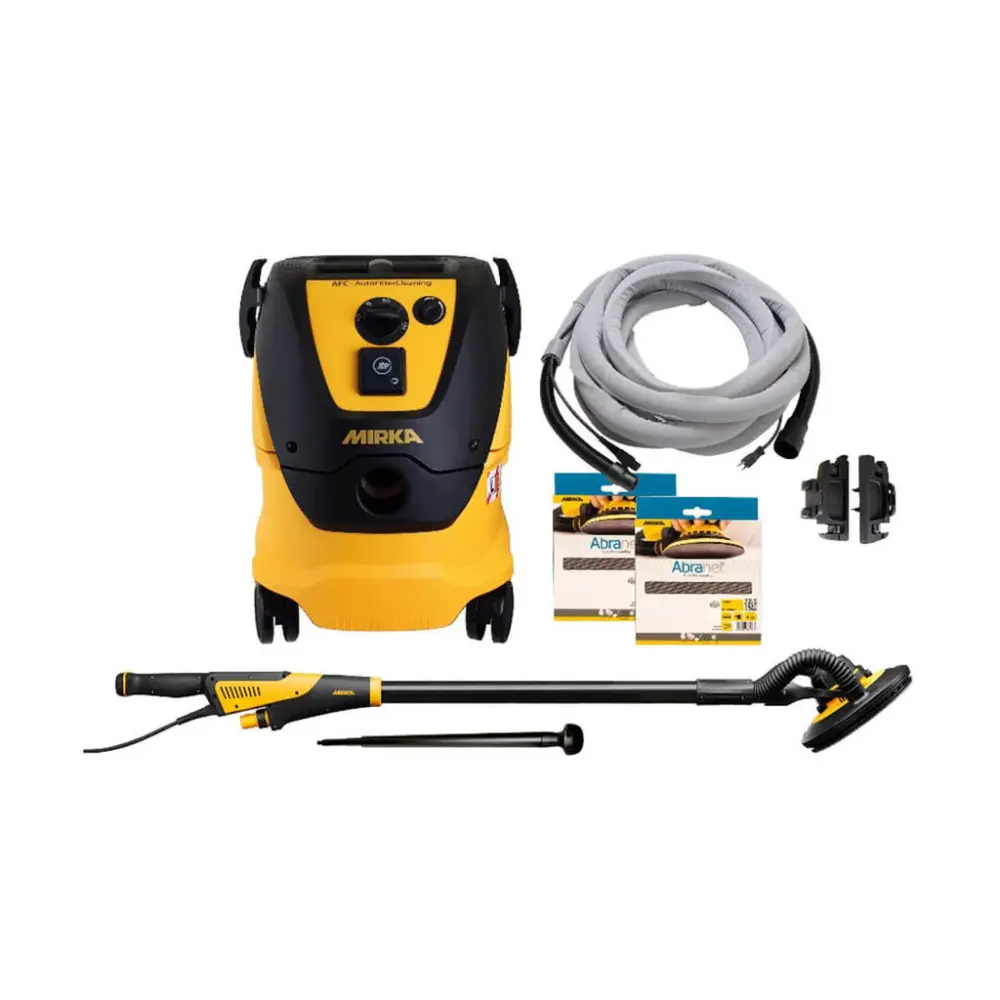 Mirka Choice LEROS 9" Drywall Sander Auto Filter Cleaning Dust Extractor Combo Package