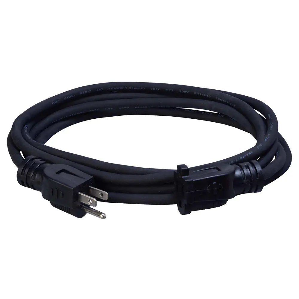 16/3 SJOW Extension Cord 10' 1 Outlet, Charcoal