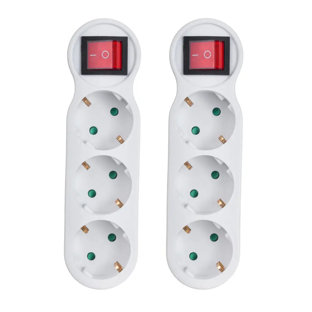 2x Maclean current outlet, trinity, switch and ground, 16A, German version, MCE216