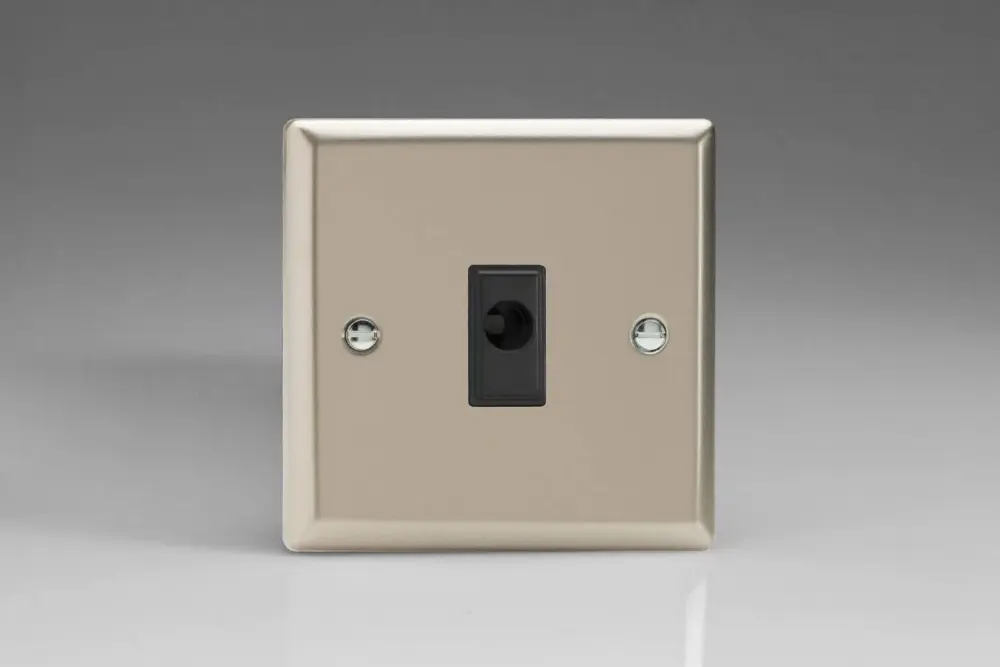 Varilight 16A Flex Outlet Plate Satin Shiny metal XNFOB