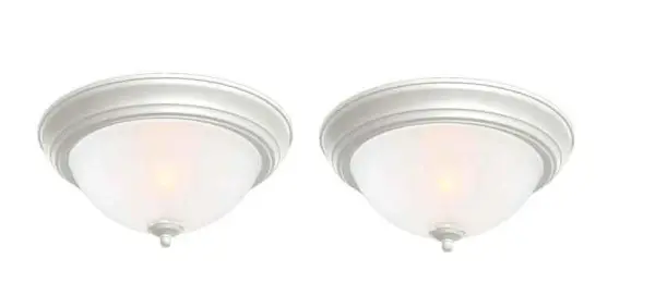 Commercial Electric White Flush Fix Twin Pack Damaged Box