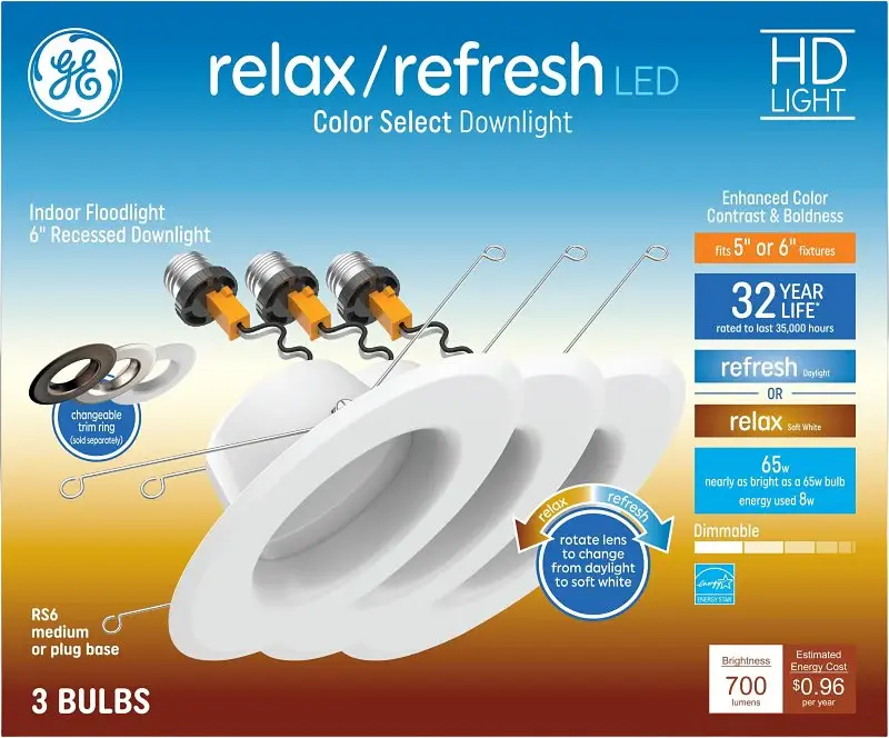 GE 93121158 Downlight, 8 W, LED Lamp, Polymer, White