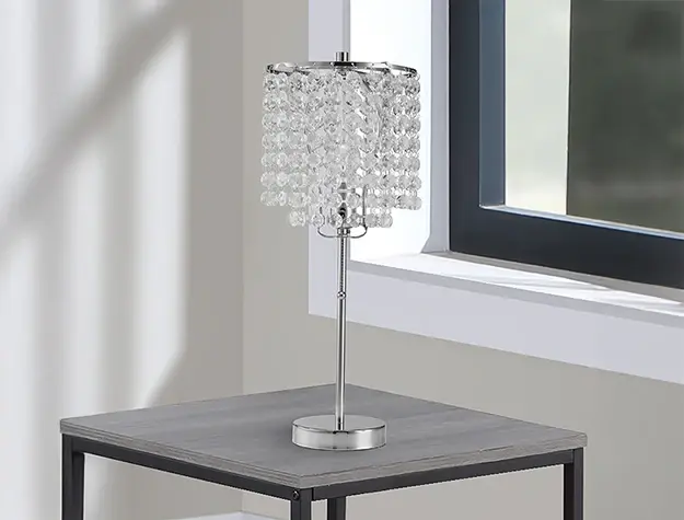 Chrome Table Lamp 19"H