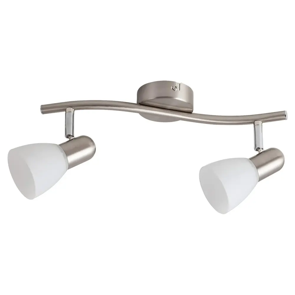 Classic Double Ceiling Lamp Adjustable Direction IP20 2x 40W 2x E14 Well-built Glass Steel