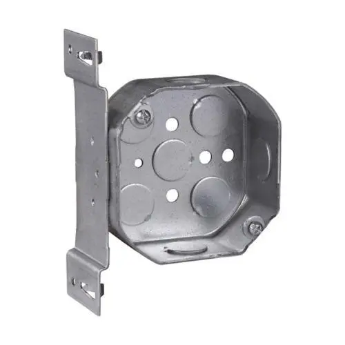 TP282 Eaton Crouse-Hinds Octagon Outlet Box, (5) 1/2", 4", S, Set 1/2", Conduit (No Clamps), 1-1/2", Hardened, (3) 1/2", F...