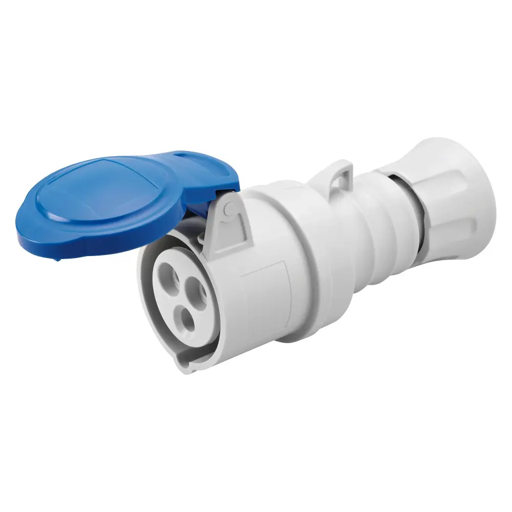 Gewiss GW62015H Low Voltage Screw Wiring Straight Connector, High Performance, IP44/IP54, 6 Reference, 2P+E Pole, 200V-250...