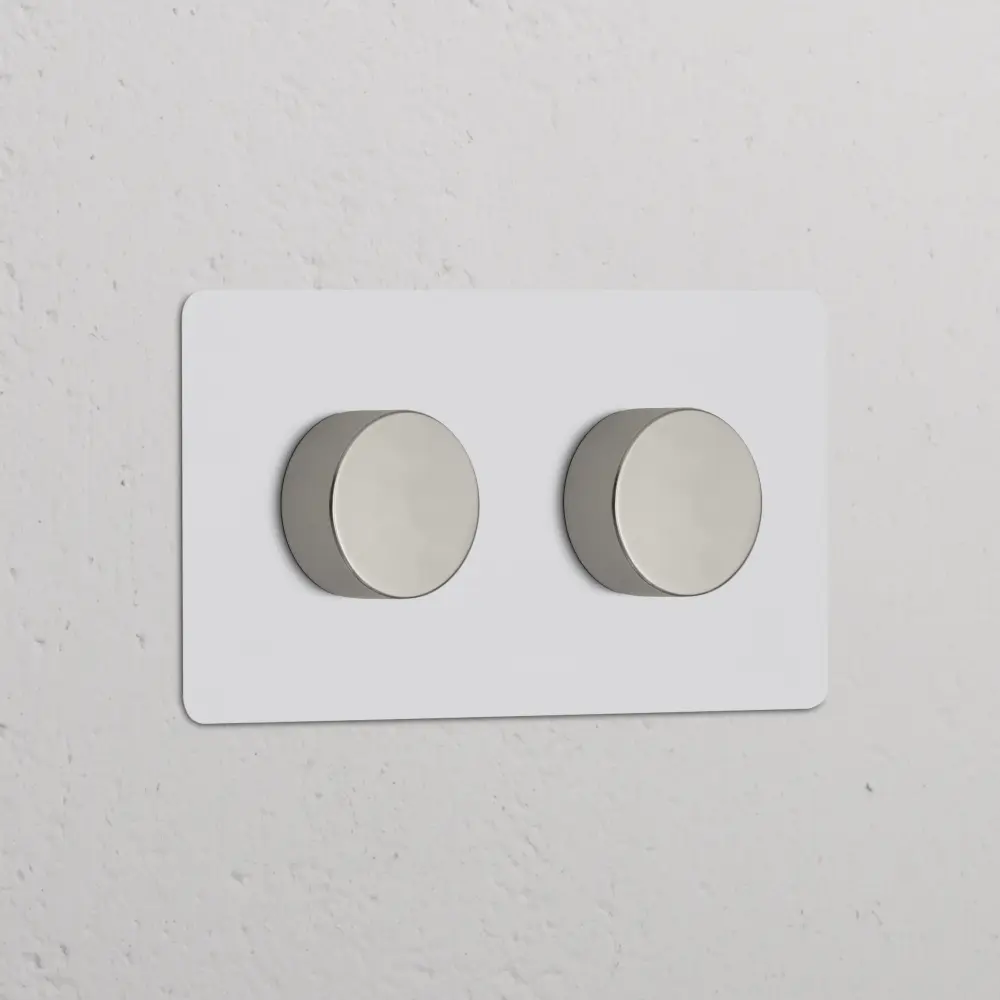 Kew Paired 2x Dimmer Switch - Paintable Polished Nickel