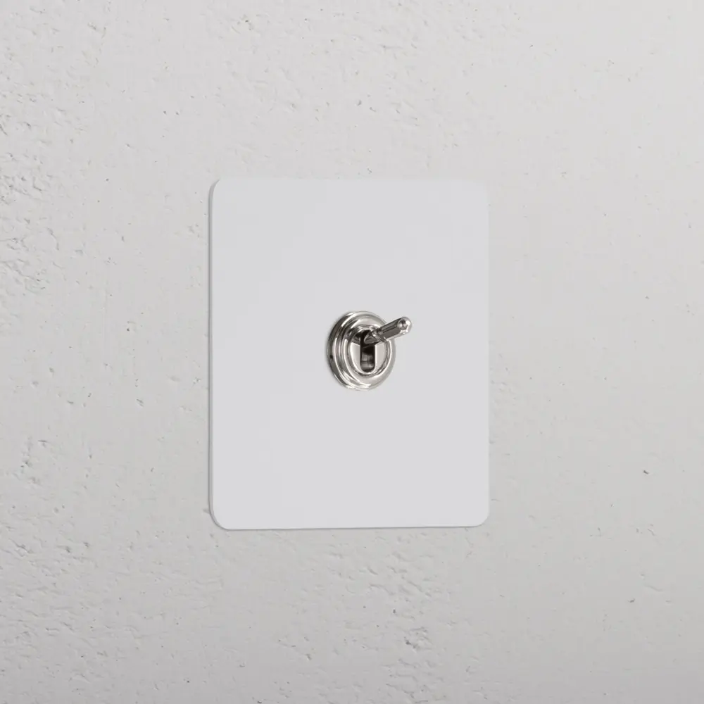 Kew Single Retractive Toggle Switch - Paintable Shiny Nickel