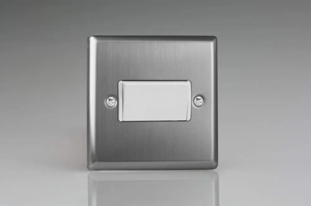 Motion Sensor Varilight XTFIW Classic Textured Steel 1-Gang 10A Fan Isolating Switch (3 Pole)