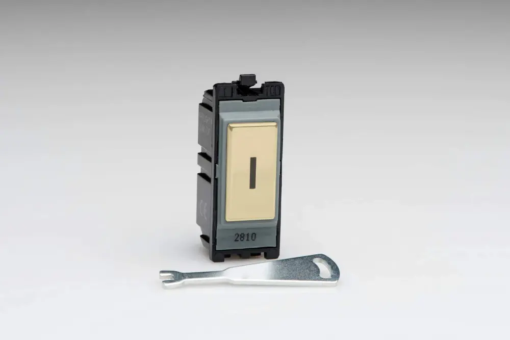Timer Varilight G202SKV PowerGrid Module Brass 20A 2-Way Individual Pole Key Switch