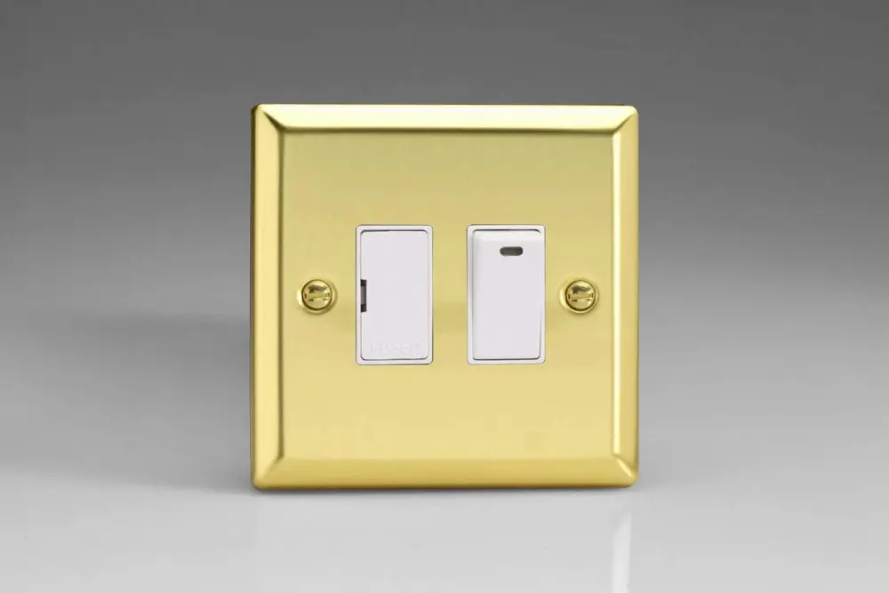 Toggle Varilight 13A Switched Fused Spur + Neon Victorian Warm alloy XV6NW