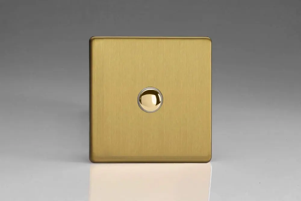 Toggle Varilight 1-Gang 6A 1-Way Push-to-Make Momentary Switch Brushed Warm alloy XDBM1S