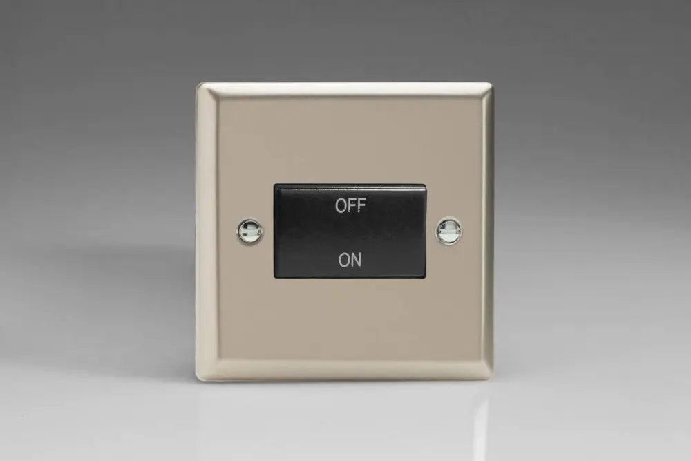 Varilight 10A Fan Isolating Switch (3 Pole) Satin Chromium XNFIB Ivory