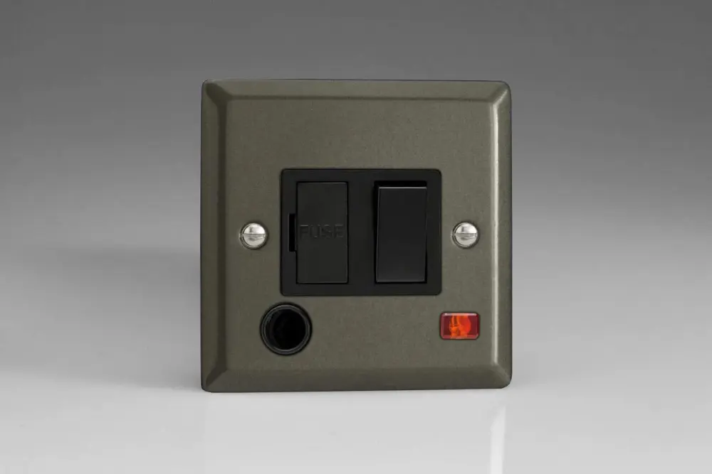 Varilight 13A Switched Fused Spur + Neon + Flex Outlet Graphite XP6FONB