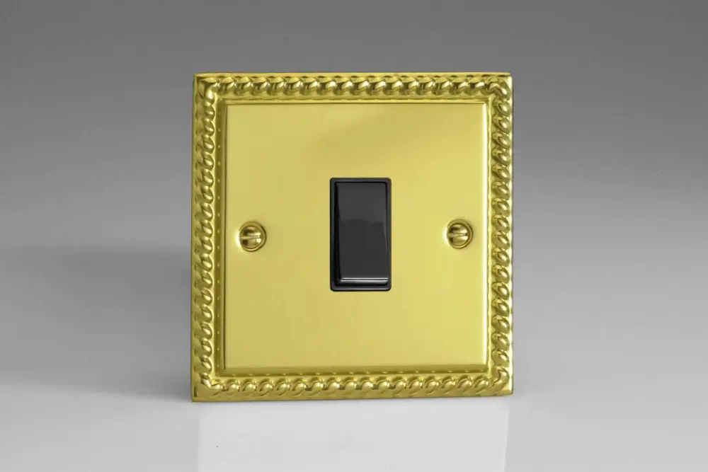 Varilight 1-Gang 10A Retractive Switch Georgian Warm alloy XGBPB