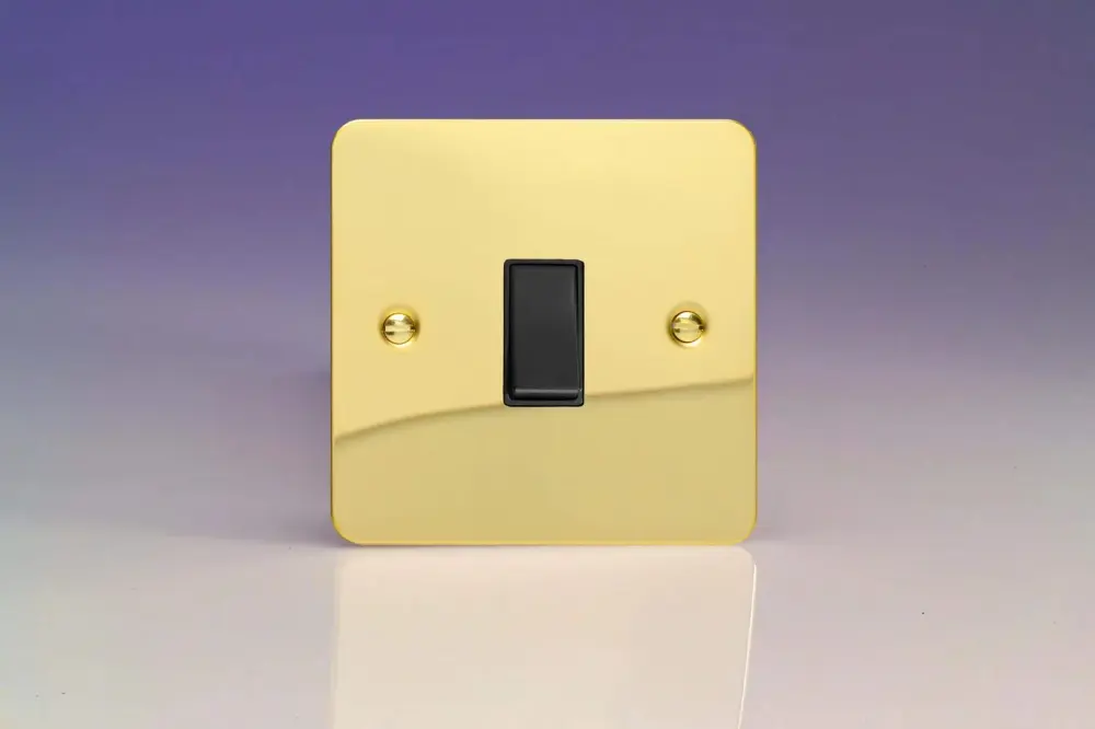 Varilight 1-Gang 10A Retractive Switch Shiny Brass XFVBPB Bedroom Lighting