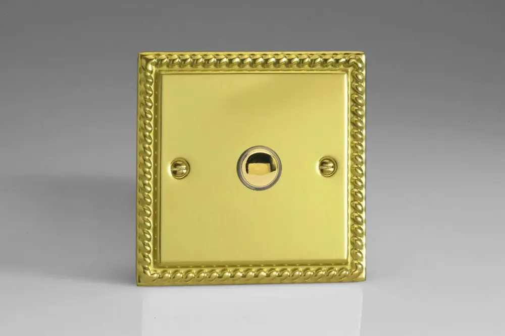 Varilight 1-Gang 6A 1-Way Push-to-Make Momentary Switch Georgian Warm alloy XGM1