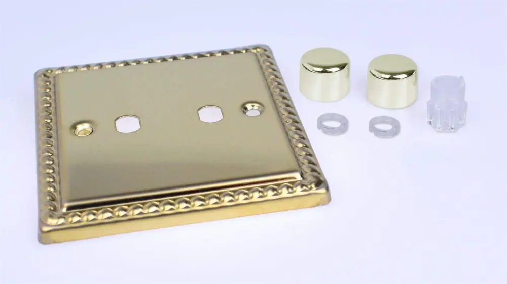 Varilight Classic Georgian Warm alloy 2-Gang Rotary Dimmer Matrix Kit