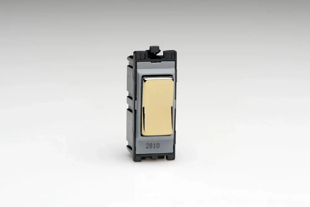 Varilight G102SRV PowerGrid Module Brass 10A 2-Way On & Off Retractive Portable Switch